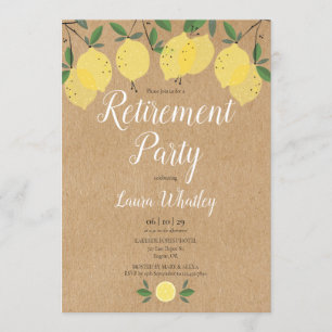 Party Lemons Rustic Kraft Einladung
