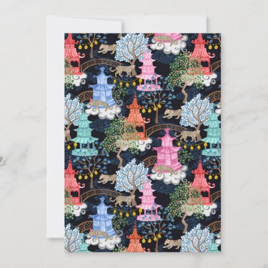 Party Leopards auf schwarz Einladung (Vorderseite)