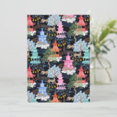 Party Leopards auf schwarz Einladung (Stehend Vorderseite)