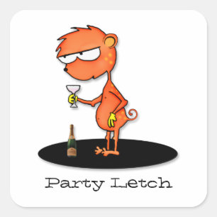 Party Letch Quadratischer Aufkleber