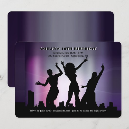 Party Leute Einladung (Vorne/Hinten)