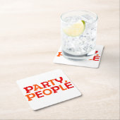 Party, Leute. Rechteckiger Pappuntersetzer (Vor Ort)