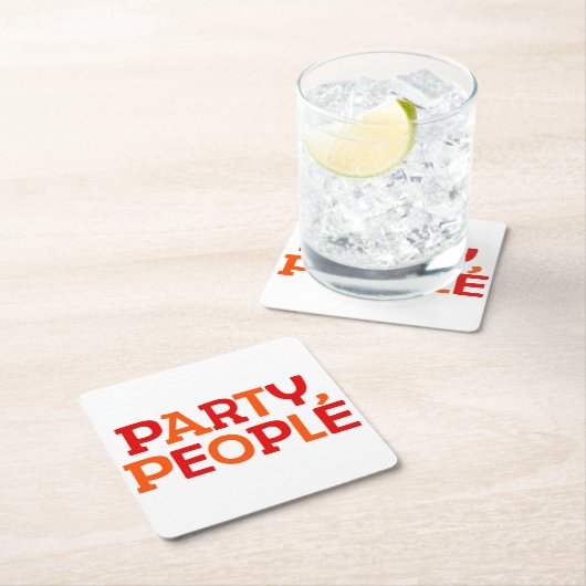 Party, Leute. Rechteckiger Pappuntersetzer (Vor Ort)