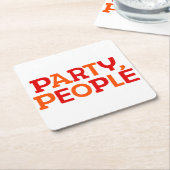 Party, Leute. Rechteckiger Pappuntersetzer (angewinkelt)