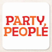 Party, Leute. Rechteckiger Pappuntersetzer (Vorderseite)