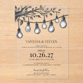 Party-Lichter Probedinner Acryleinladungen (Vorderseite)