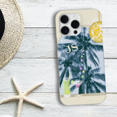 Party Light Cocktail Disco Ball on Yellow Initial iPhone Hülle