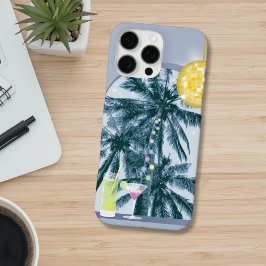 Party Lights Cocktails Diskothek Ball Palms on Blu iPhone 16 Pro Max Hülle