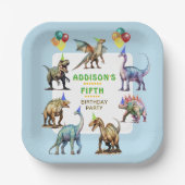 Party LIke A Dinosaurier Farbenfrohe Spaß individu Pappteller (Vorderseite)