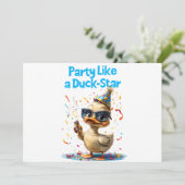 Party like a Duck Star - Fun Celebration Design Einladung (Stehend Vorderseite)