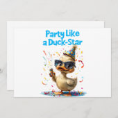 Party like a Duck Star - Fun Celebration Design Einladung (Vorne/Hinten)