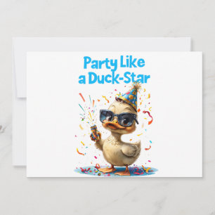 Party like a Duck Star - Fun Celebration Design Einladung