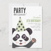 Party Like a Panda Kids Cute Birthday Party Einladung (Vorderseite)