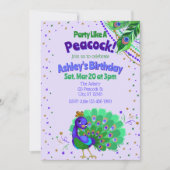 Party Like A Peacock Birthday Einladung (Vorderseite)