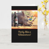 Party Like a Winoceros Birthday Karte (Gelbe Blume)