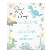 Party like Dinosaur 1. Geburtstag Begrüßungszeiche Fotodruck (Vorne)