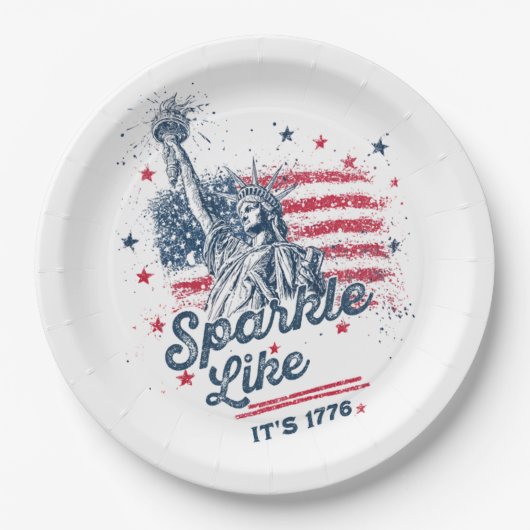 Party like It is 1776, 4. Juli, USA Flag, Amer Pappteller (Vorderseite)