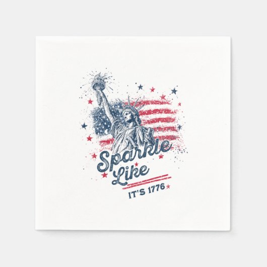 Party like It is 1776, 4. Juli, USA Flag, Amer Serviette (Vorderseite)