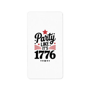 Party Like It’s 1776 Lustiges 4. Juli USA T-Shir Adressaufkleber