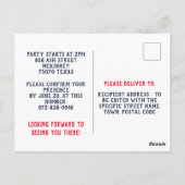 "Party like It’s 1776" Patriotische Einladung Postkarte (Rückseite)