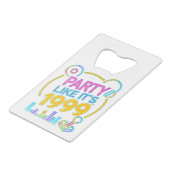 Party Like It’s 1999®™ – Neon Soundtrack Geldbeutel Flaschenöffner (Vorderseite Schrägansicht)