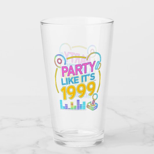 Party Like It’s 1999®™ – Neon Soundtrack Glas (Vorderseite)