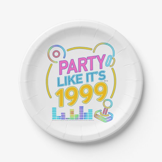 Party Like It’s 1999®™ – Neon Soundtrack Pappteller (Vorderseite)