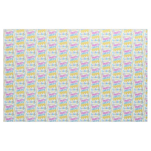 Party Like It’s 1999®™ – Neon Soundtrack Stoff (Fat Quarter (45,7 x 55,9 cm))