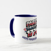 "Party like It's 1776" Patriotic Celeb Custom Tasse (Vorderseite Links)