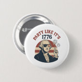 Party Like It's 1776 - Retro George Washington Des Button (Vorne & Hinten)