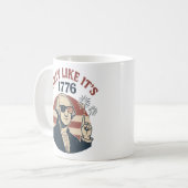 Party Like It's 1776 - Retro George Washington Des Kaffeetasse (Vorderseite Links)