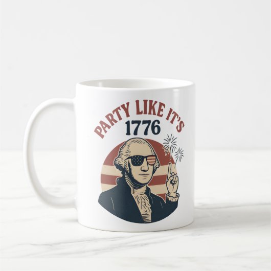 Party Like It's 1776 - Retro George Washington Des Kaffeetasse (Links)
