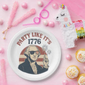Party Like It's 1776 - Retro George Washington Des Pappteller (Party)