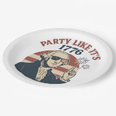 Party Like It's 1776 - Retro George Washington Des Pappteller (Schrägansicht)