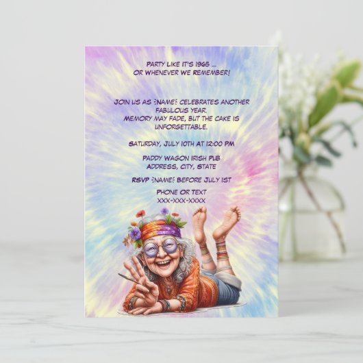 Party Like It's 1969 Birthday-Retro 60er Milestone Einladung (Stehend Vorderseite)