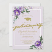 Party Lila Blüte Einladung (Vorderseite)