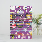 Party Lila Briefpapier (Stehend Vorderseite)