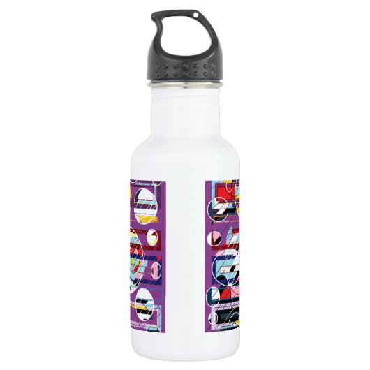 Party Lila Edelstahlflasche (Rückseite)