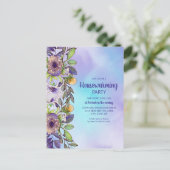 Party Lila Gelbe Blumen Postkarte (Stehend Vorderseite)