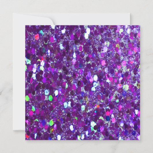Party lila Glitzer Einladung (Rückseite)