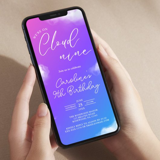 Party lila Kindergeburtstag Einladung