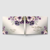 Party Lila Rosa Blume Goldene Eleganz Gästebuch (Voll)