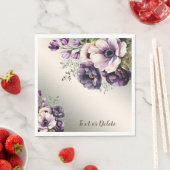 Party Lila Rosa Blume Goldene Eleganz Serviette (Beispiel)