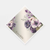 Party Lila Rosa Blume Goldene Eleganz Serviette (Ecke)