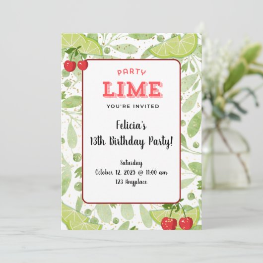 Party "Limon" Einladung (Stehend Vorderseite)