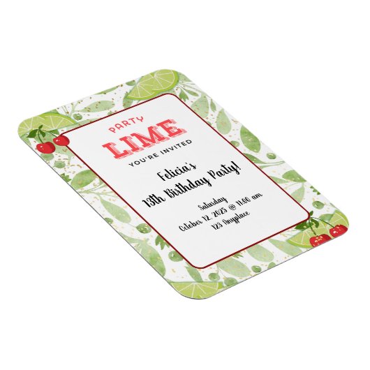 Party "Limon" Einladung Magnet (Rechte Seite)