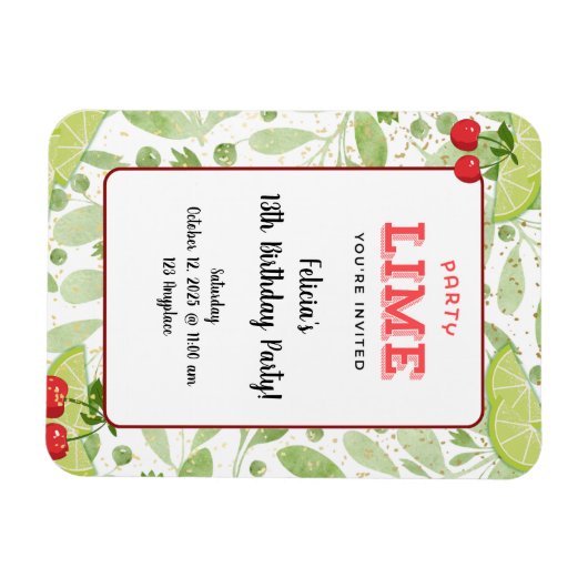 Party "Limon" Einladung Magnet (Horizontal)