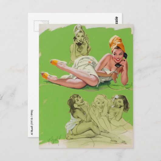 Party Line PinUp Postkarte (Vorne/Hinten)