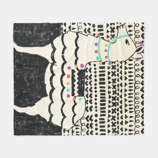 Party Llama Fleecedecke (Vorderseite (Horizontal))