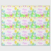 Party Llama Happy Geburtstag Geschenkpapier (Flach)